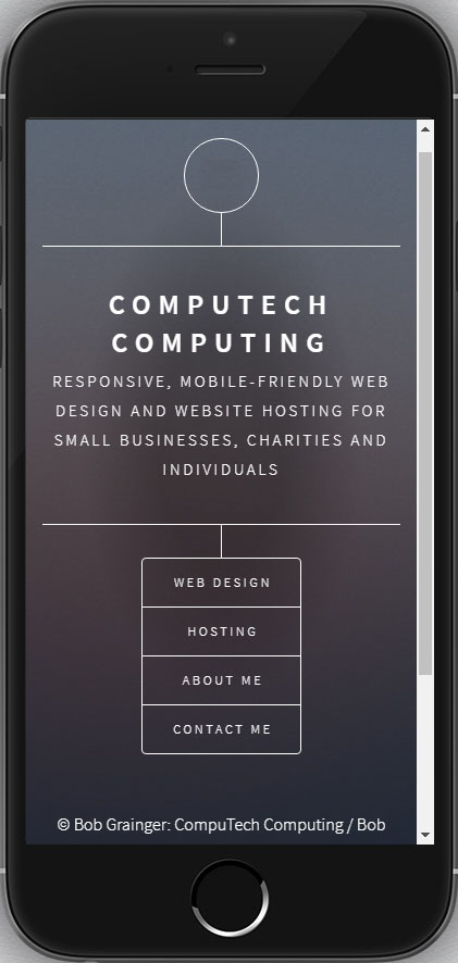 Image showing the Home page of the Computech Comuting website on an iPad