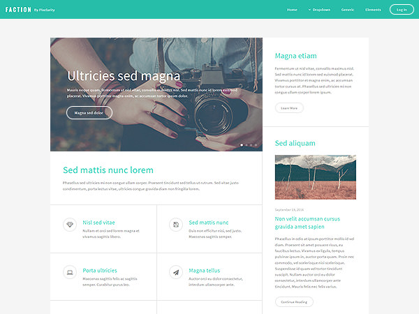 image of a website template